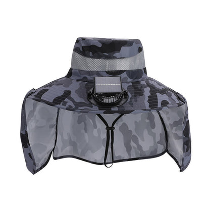 Plusock Camouflage Bucket Hat with Neck Flap and Rechargeable Fan - image 6