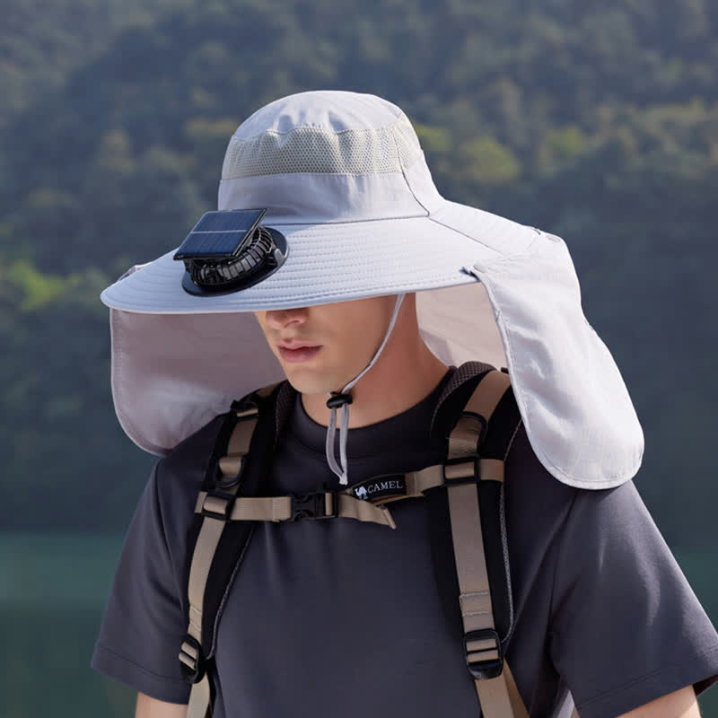 Plusock Outdoor Rechargeable Fan Bucket Hat with Neck Flap - image 10