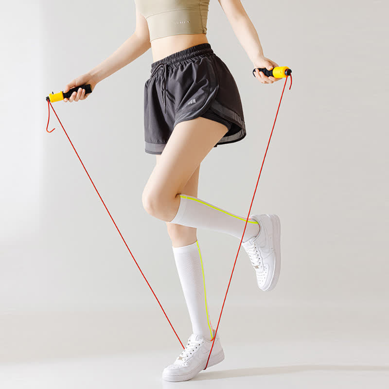 Plusock Bright Letter Print Compression Knee High Socks(4 Pairs)