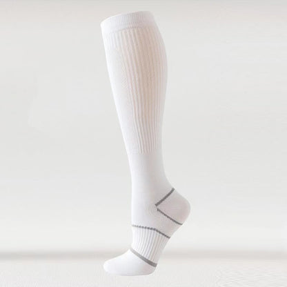 Solid Color Mesh Breathable Compression Knee High Socks(6 Pairs)