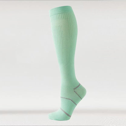 Solid Color Mesh Breathable Compression Knee High Socks(6 Pairs)