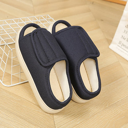 Plusock Plus Size Adjustable High Instep Non-slip Slippers - Blue - EU47-48(US12-12.5) - image 1