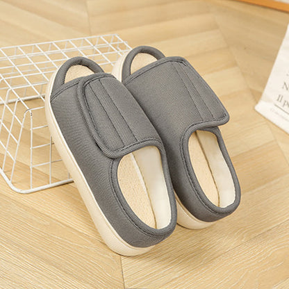 Plusock Plus Size Adjustable High Instep Non-slip Slippers - Grey - EU47-48(US12-12.5) - image 3
