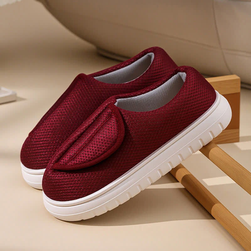 Plusock Wide Opening Mesh Slip-On Slippers - Wine - EU42-43(US8.5-9) - image 4