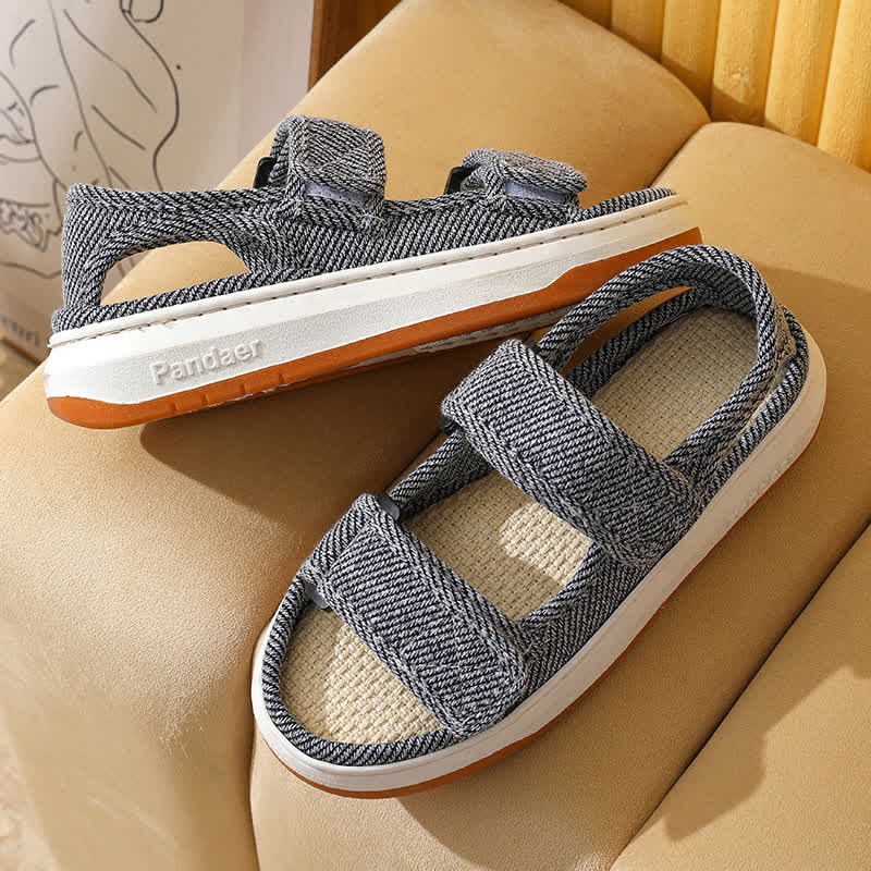 Breathable Non-Slip Linen Velcro Sandals