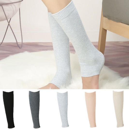 Cotton Solid Color High Elastic Calf Sleeves(2 Pairs)