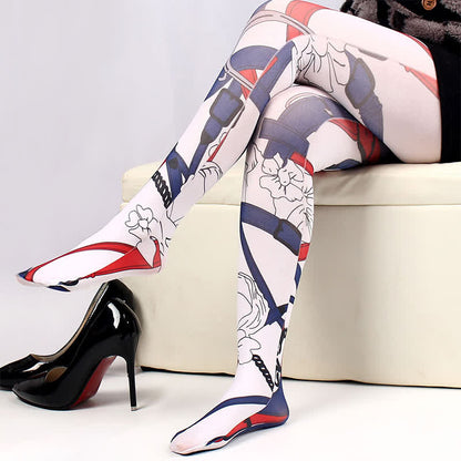 Floral Butterfly Print Pantyhose