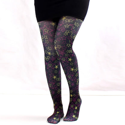 Plusock Vintage Love Diamond Print Pantyhose