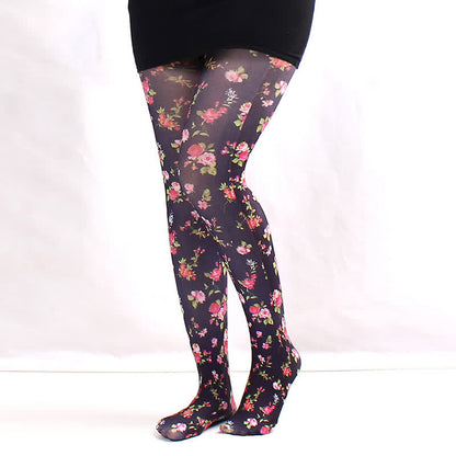 Plusock Vintage Love Diamond Print Pantyhose
