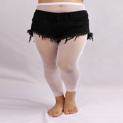Plusock Plus Size Sexy Hollow Mini Mesh Pantyhose(3 Pairs)