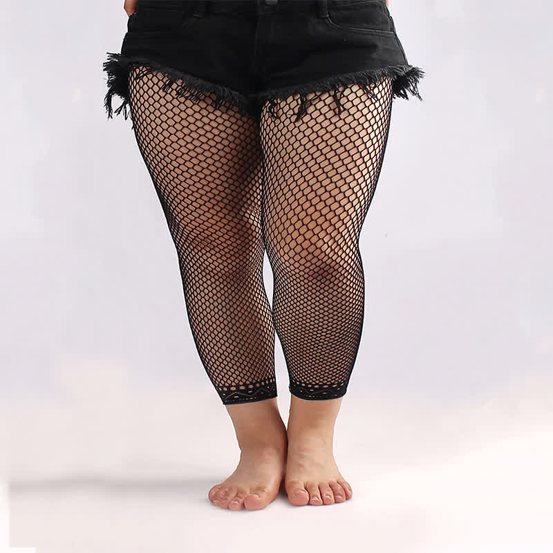 Plusock Plus Size Sexy Hollow Mesh Pantyhose(3 Pairs)