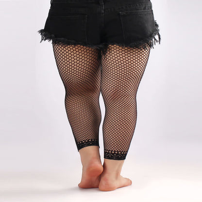 Plusock Plus Size Sexy Hollow Mesh Pantyhose(3 Pairs)
