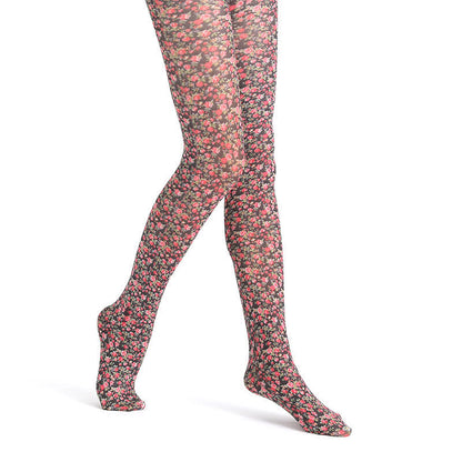 Vintage Floral Leopard Print Pantyhose