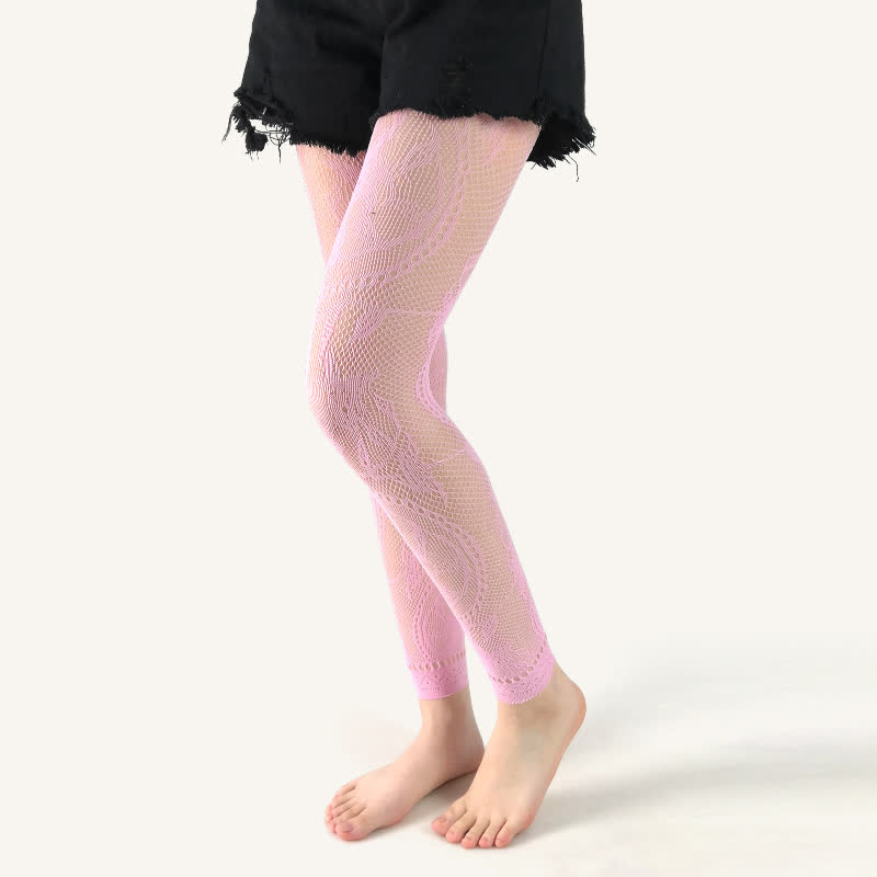 Plusock Plus Size Floral Footless Fishnet Pantyhose(2 Pairs)