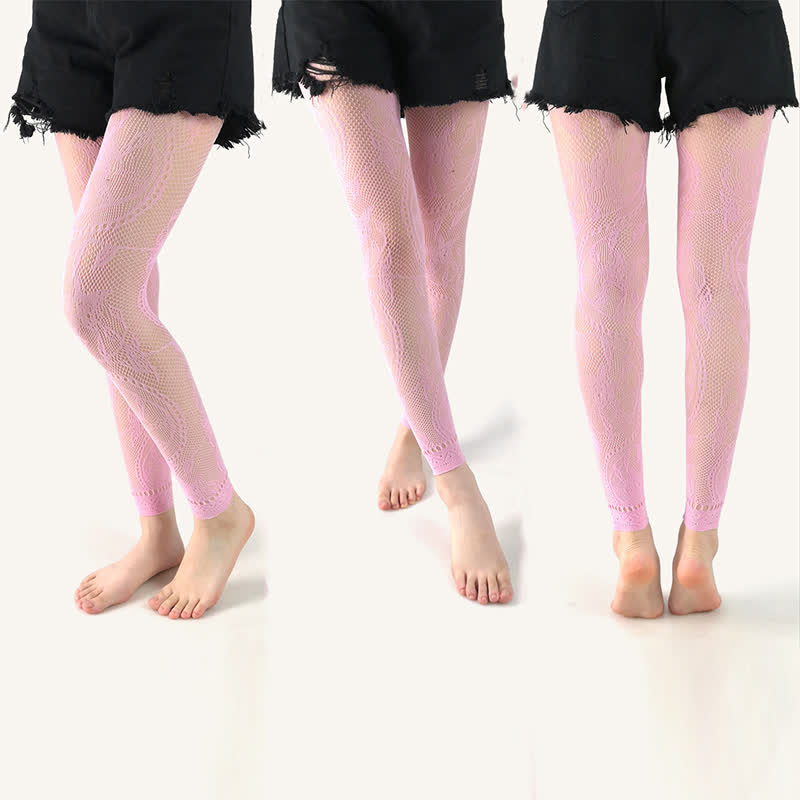 Plusock Plus Size Floral Footless Fishnet Pantyhose(2 Pairs)