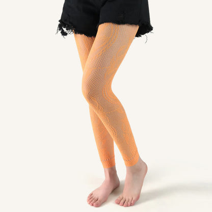 Plusock Plus Size Floral Footless Fishnet Pantyhose(2 Pairs)