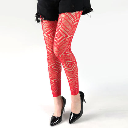 Plusock Plus Size Diamond Footless Fishnet Pantyhose(2 Pairs)