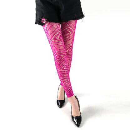 Plusock Plus Size Diamond Footless Fishnet Pantyhose(2 Pairs)
