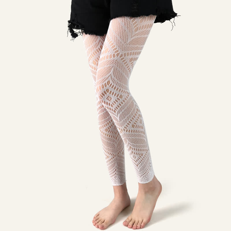 Plus Size Diamond Footless Fishnet Pantyhose(2 Pairs)