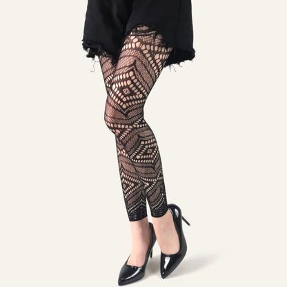 Plusock Plus Size Diamond Footless Fishnet Pantyhose(2 Pairs)