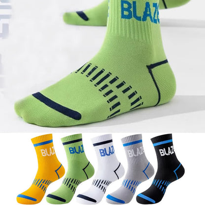 Letter Print Sports Ankle Compression Socks(5 Pairs)