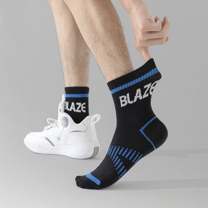 Letter Print Sports Ankle Compression Socks(5 Pairs)