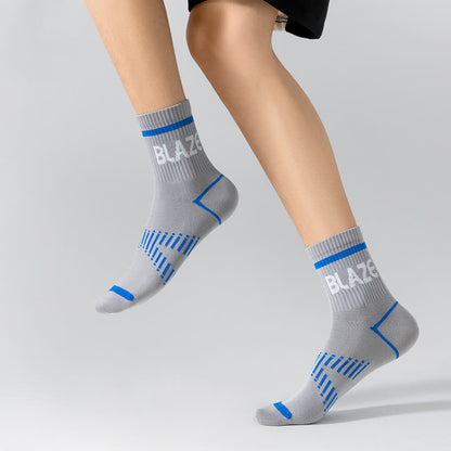 Letter Print Sports Ankle Compression Socks(5 Pairs)