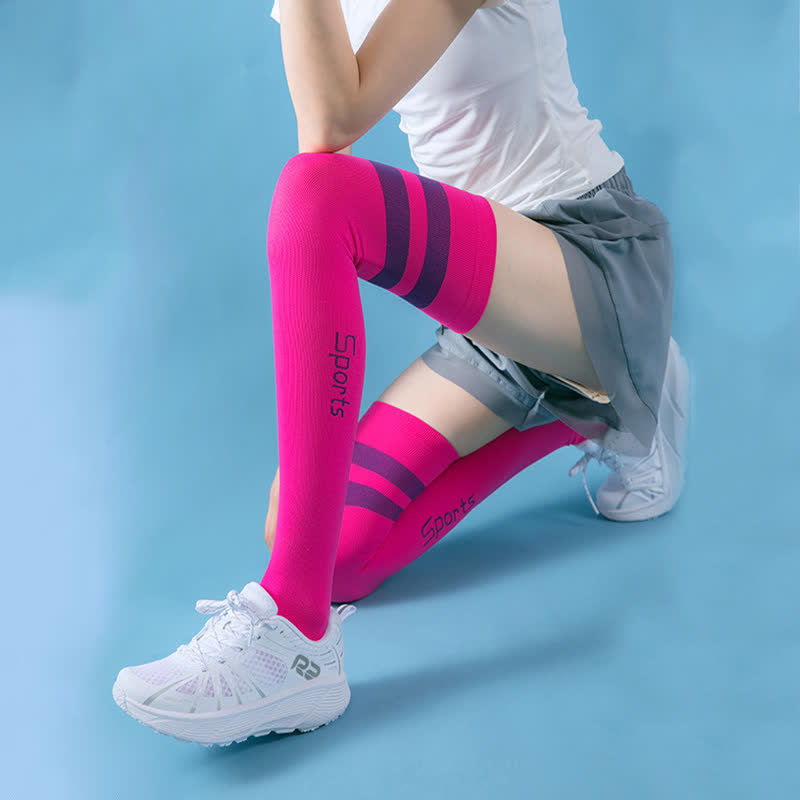 Plusock Fitness Compression Thigh High Socks(2 Pairs)