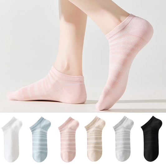 Modal Mesh Breathable Ankle Socks(6 Pairs)