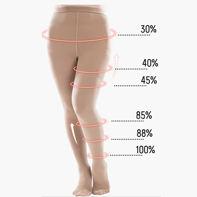 Plus Size Medical Open Toe Compression Pantyhose(30-40mmHg)