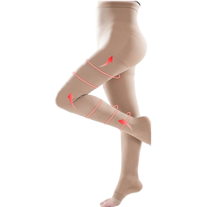 Plus Size Medical Open Toe Compression Pantyhose(30-40mmHg)
