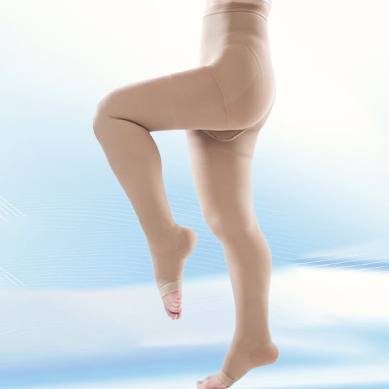 Plus Size Medical Open Toe Compression Pantyhose(30-40mmHg)
