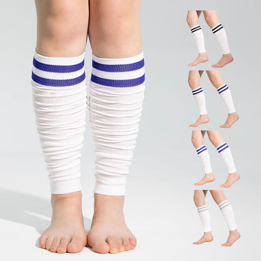 Double Stripe Ruched Compression Calf Sleeves