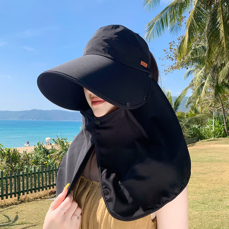 Outdoor Visor Sun Hat with Detachable Neck Flap
