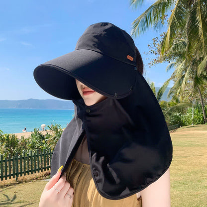 Outdoor Visor Sun Hat with Detachable Neck Flap