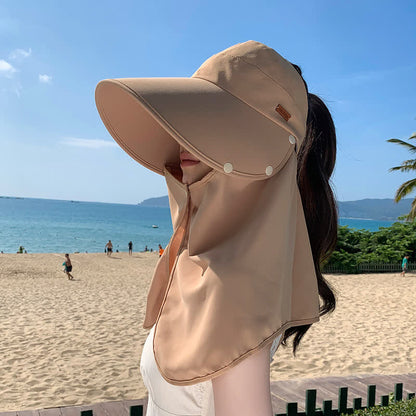 Outdoor Visor Sun Hat with Detachable Neck Flap