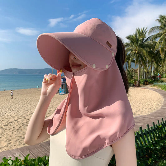 Outdoor Visor Sun Hat with Detachable Neck Flap