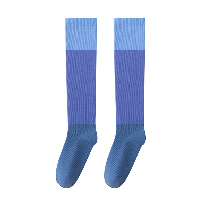 Plusock Gradient Colorblock Sports Compression Socks(4 Pairs)
