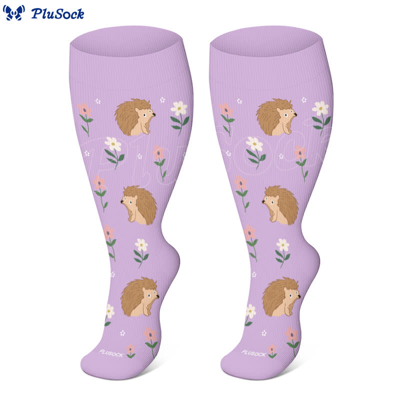 Plusock Plus Size Animal Floral Compression Socks - image 2