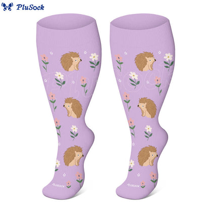 Plusock Plus Size Animal Floral Compression Socks - image 2