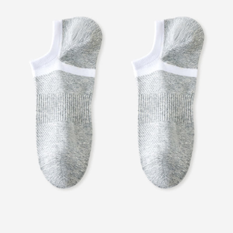 Striped Pure Cotton Non-slip Heel No Show Socks(6 Pairs)