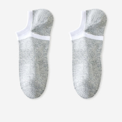 Striped Pure Cotton Non-slip Heel No Show Socks(6 Pairs)