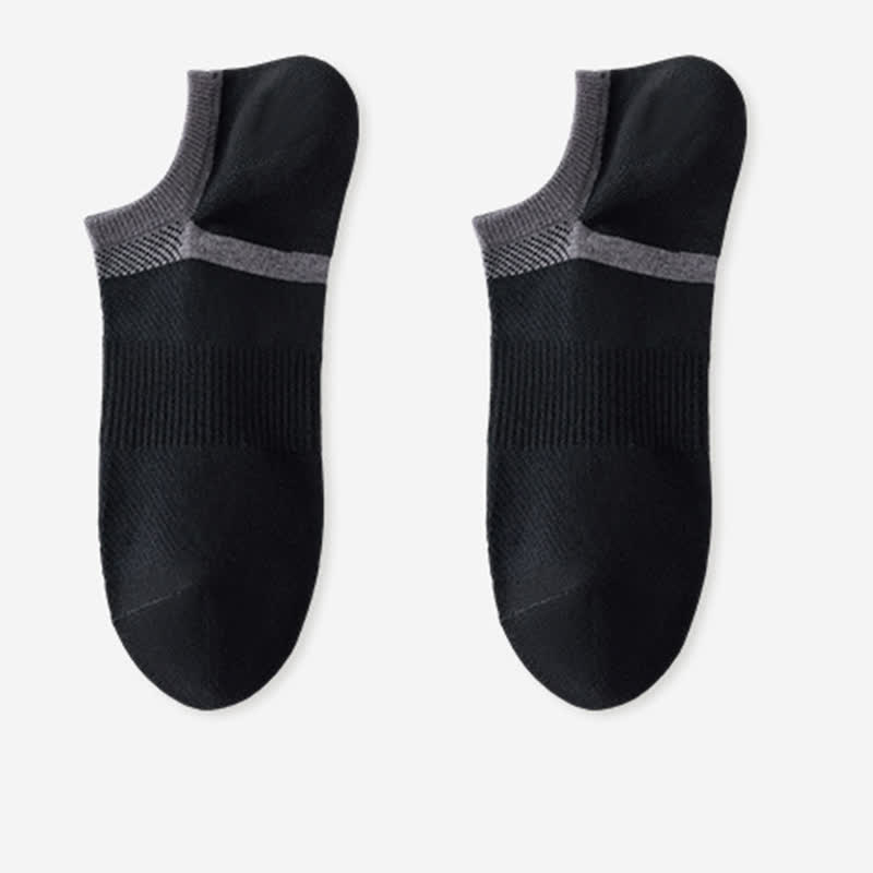 Striped Pure Cotton Non-slip Heel No Show Socks(6 Pairs)