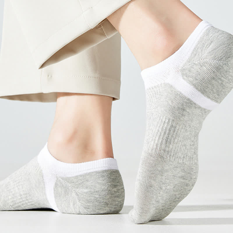 Striped Pure Cotton Non-slip Heel No Show Socks(6 Pairs)
