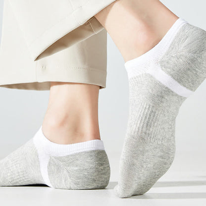 Striped Pure Cotton Non-slip Heel No Show Socks(6 Pairs)
