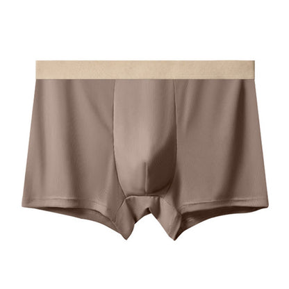 Plus Size Men's High-waisted Ice Silk Boxer Briefs(3 Packs)