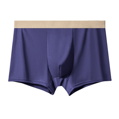Plus Size Men's High-waisted Ice Silk Boxer Briefs(3 Packs)