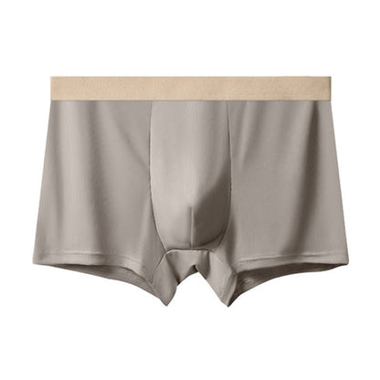 Plus Size Men's High-waisted Ice Silk Boxer Briefs(3 Packs)