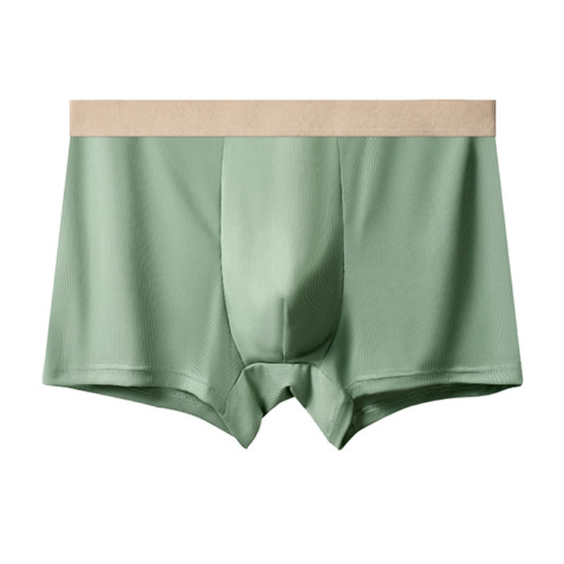 Plus Size Men's High-waisted Ice Silk Boxer Briefs(3 Packs)