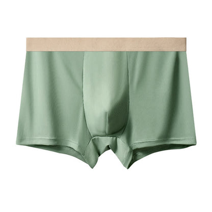 Plus Size Men's High-waisted Ice Silk Boxer Briefs(3 Packs)